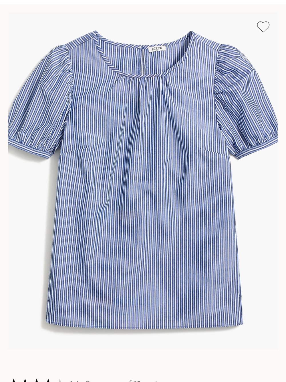 J Crew Factory stripe puff sleeve top shirt